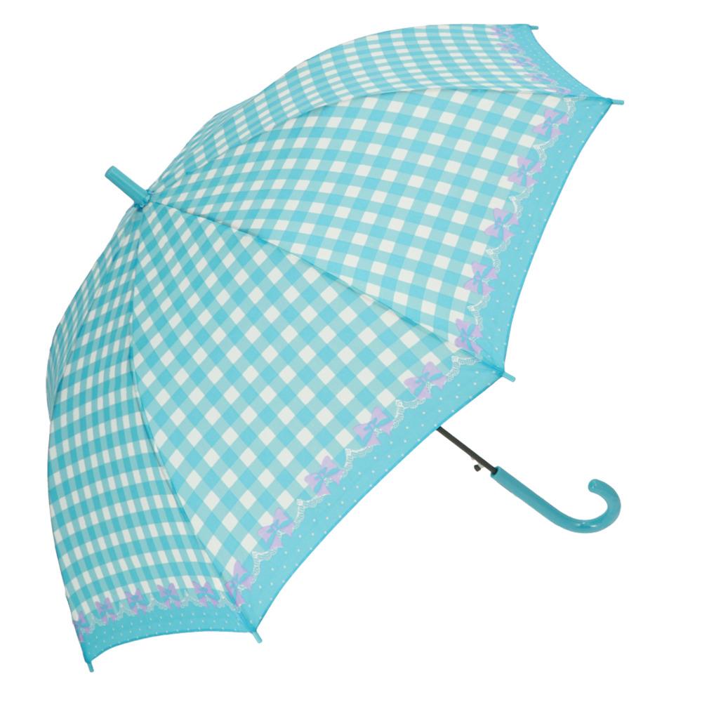 BACKYARD FAMILY(バックヤードファミリー) ジュニア耐風骨長傘 55cm(24060.ギンガムリボンスカイ) BF012747-1A-2K [BF...