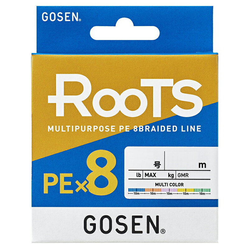 ゴーセン ルーツ PE×8 マルチカラー 300m(1.5号/30lb) GMR853015 GOSEN ROOTS PEライン