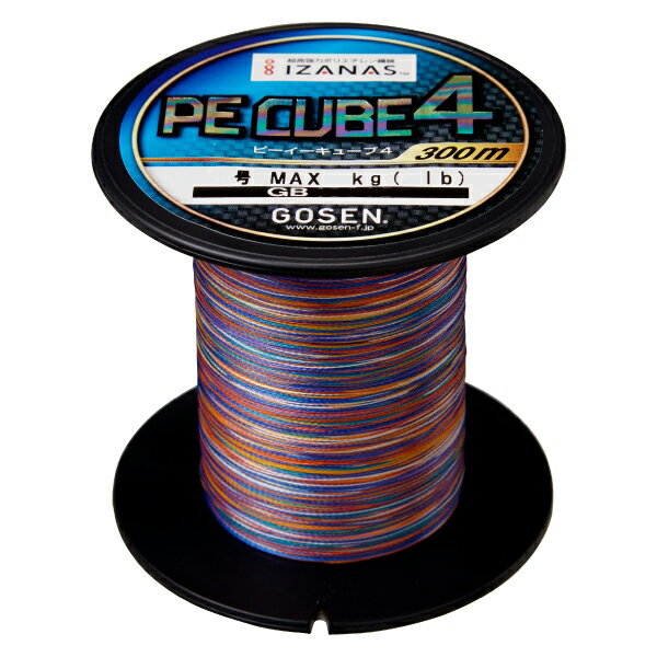 PE - ゴーセン PEキューブ 300m 5色×10m(1.2号/21lb) GB43012 GOSEN PEライン