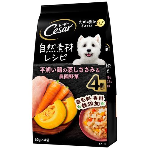 【返品種別B】□「返品種別」について詳しくはこちら□※仕様やパッケージは、リニューアルなどの理由で変更になっている場合がございます。予めご了承下さい。※お手元に届きました商品(パッケージ)の原材料や成分などの仕様を、必ず開封前にご確認の上、ご使用下さい。◆平飼いで育った鶏の良質なささみに、大地の恵みの農園野菜を加え、愛情込めて料理しました。◆着色料・香料不使用の無添加設計。■原材料：肉類(鶏肉、ささみ等)、野菜類(かぼちゃ、にんじん、ほうれん草等)、小麦、食塩、ハーブ、増粘多糖類■保証成分：タンパク質7.5％以上、脂質0.2％以上、粗繊維2.0％以下、灰分2.0％以下、水分90.0％以下■エネルギー：25kcal/袋原産国：タイマースジャパンリミテッド広告文責：上新電機株式会社(06-6633-1111)日用雑貨＞ペット＞犬＞ドッグフード