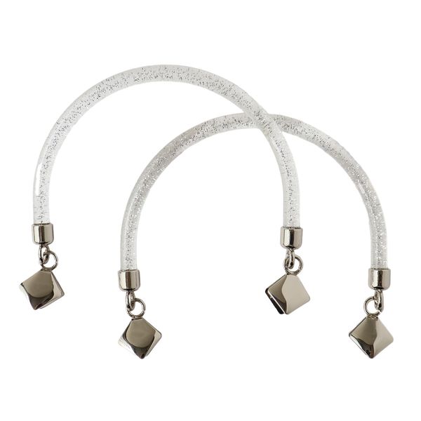 K2518(NBK) NBK ラメ入プラハンドル(幅13×高さ12cm 中央巾7mm 厚み7mm)(クリア)