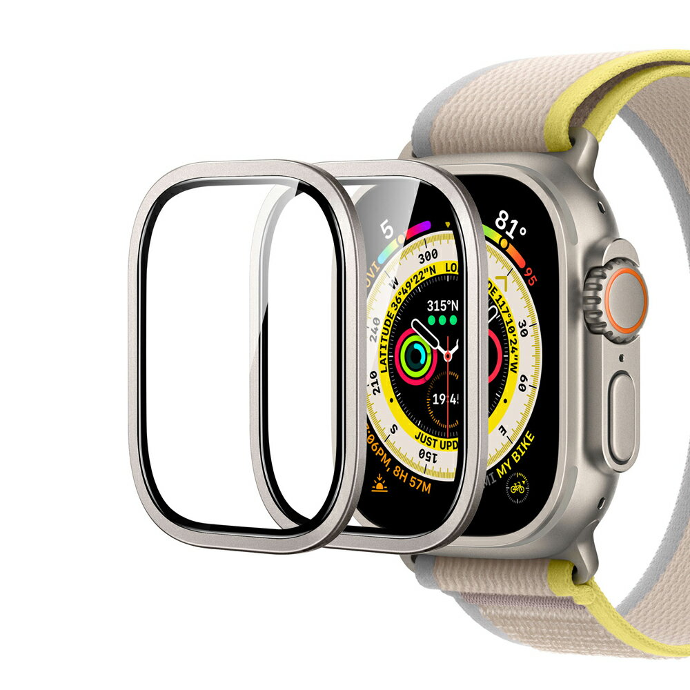 ESR Apple Watch Ultra 2/1(2023/202249mm)���ѥ��ƥ�쥹��������ե졼��ܶ������饹���η��ե���� ESR Armorite Screen Protector Compatible with Apple Watch Ultra ESR439