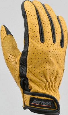 デイトナ メンズ パンチングメッシュスタンダードカウレザーグローブ（イエロー・サイズ：M） 18908 DAYTONA HBG-129