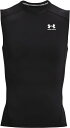 DOM-1361522-001-3XL アンダーアーマー ヒートギアアーマー コンプレッション スリーブレス シャツ(Black/White・サイズ:3XL) ...