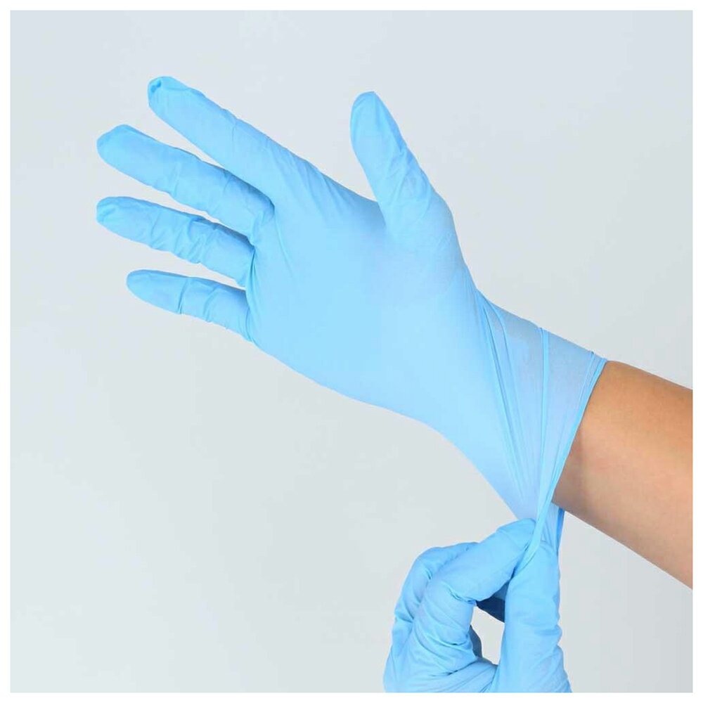 Cleaning Goods - エブノ パウダーフリー手袋（ブルー・サイズ：L） BF019987-1D-2A ニトリルトライ3 [BF0199871D2A]