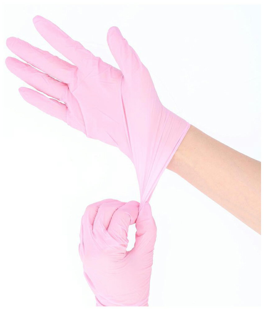 エブノ パウダーフリー手袋（ピンク・サイズ：L） BF019987-1D-2C ニトリルトライ3 [BF0199871D2C]