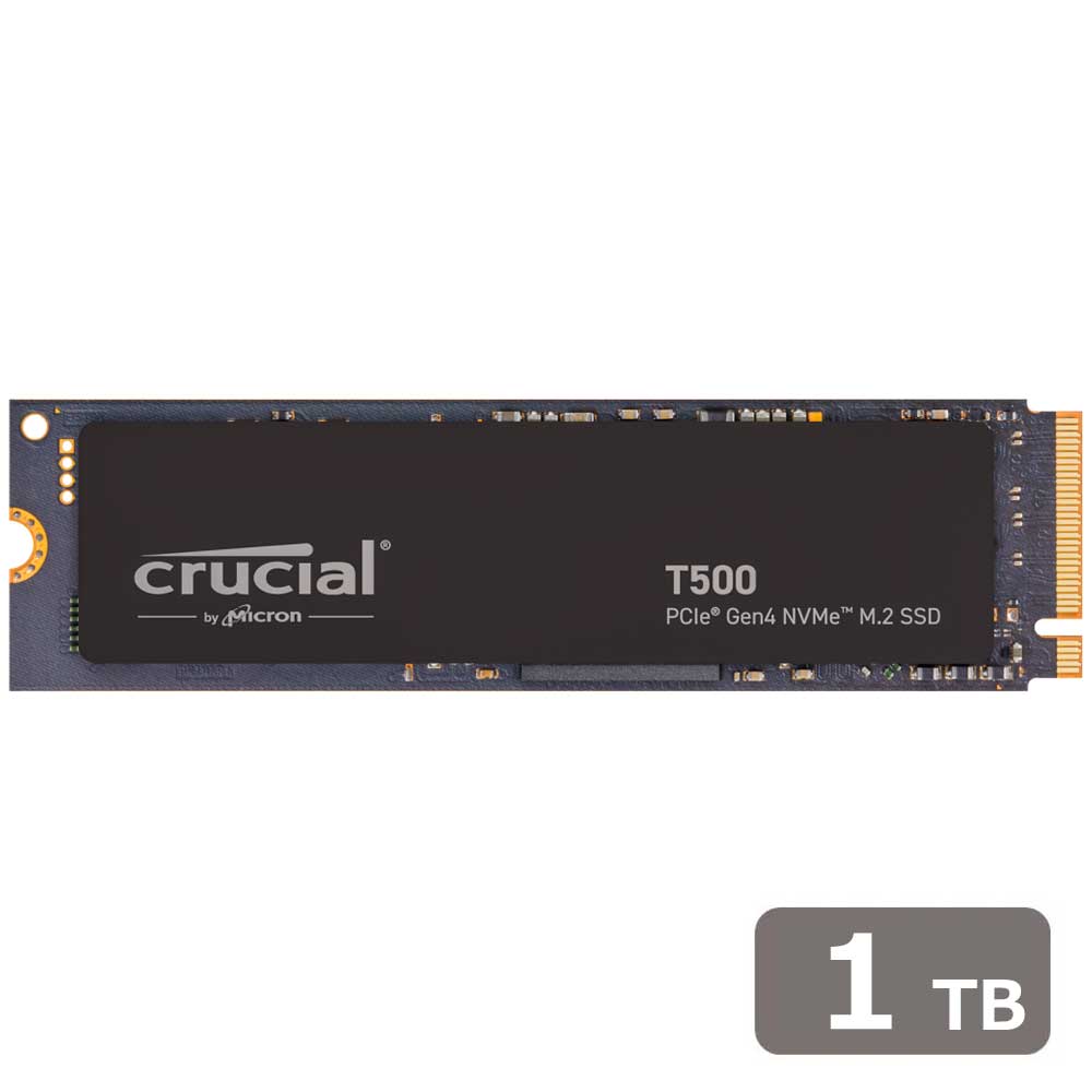 Crucial（クルーシャル） T500 1TB PCIe Gen4 NVMe M.2(Type2280) 内蔵SSD 読込7300MB/秒 書込6800MB/s CT1000T500SSD8JP