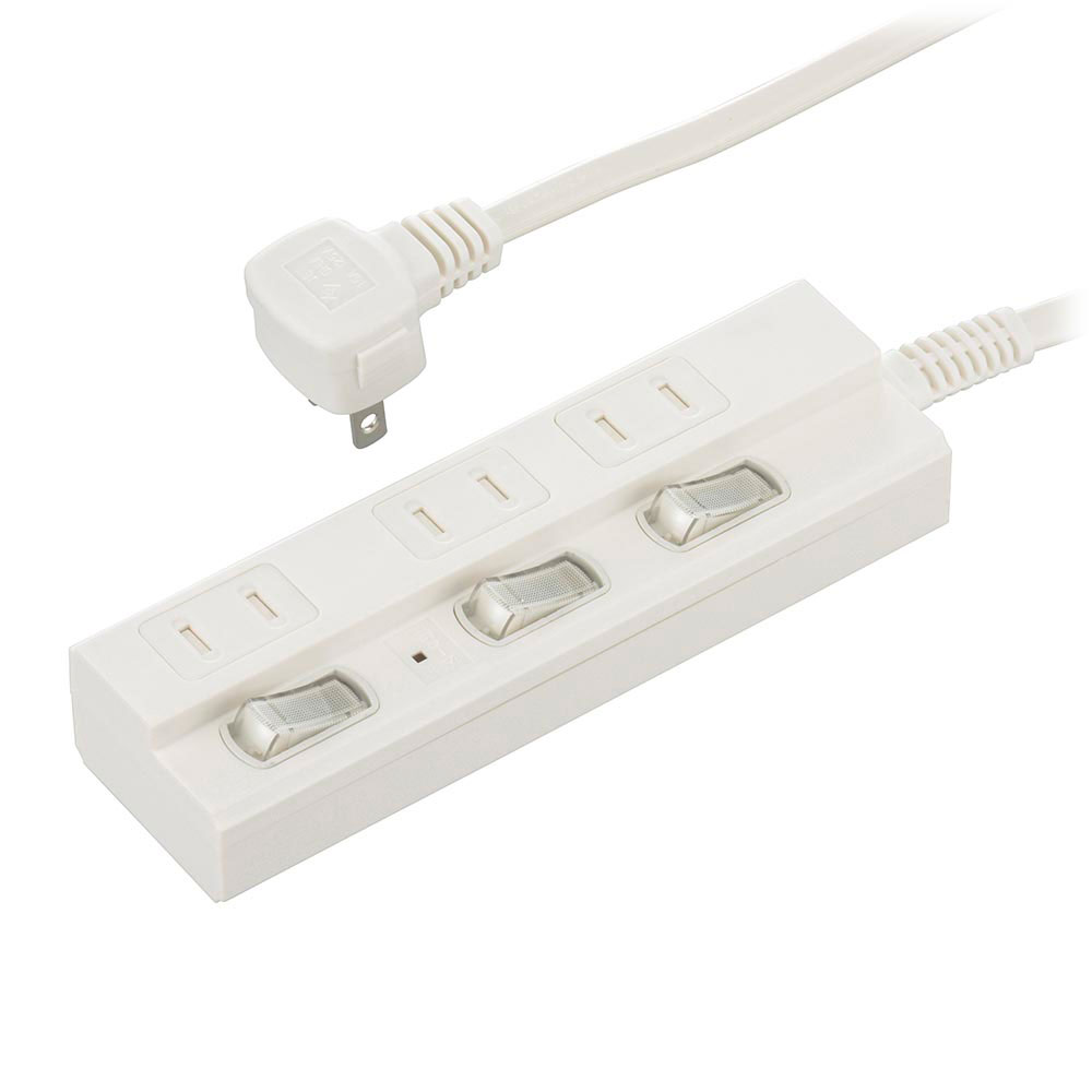 オーム 節電タップ 雷ガード （3個口・2m） HS-TPK32W-22 OHM　00-1569 [HSTPK32W22]