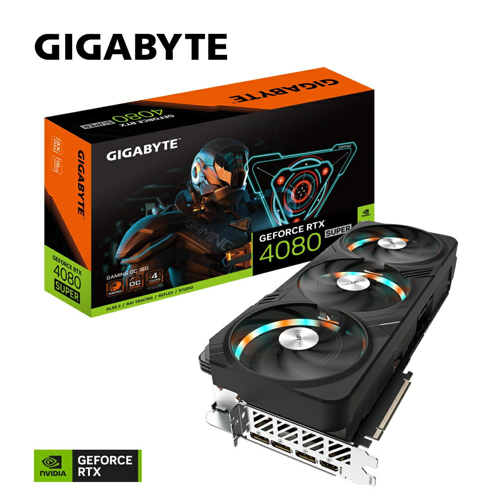 GIGABYTE（ギガバイト） GeForce RTX 4080 SUPER GAMING OC 16G / PCI-Express 4.0 グラフィックスボード 3.7スロット占有/16GB GDDR6X メモリ/トリプルファン/HDMI 2.1a ×1 DisplayPort 1.4a ×3 GVN408SGAMINGOC16GD