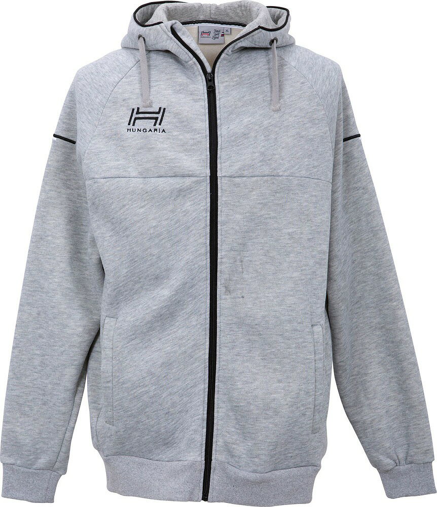 SP-HGD002-GREY-S Hungaria(ハンガリア) ラグビー フルジップ フード付き スウェットパーカー メンズ(GREY・サイズ:S)