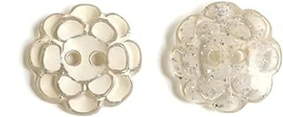 CG1610-W(エヌビ-ケイ) NBK 花柄リバーシブルボタン(18mm)(ホワイト)