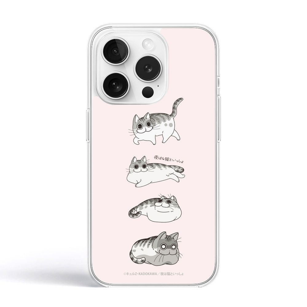 abbi iPhone 14 Pro用 夜は猫といっしょソフトクリアケース キュルガ（パターン） ABF26629I14PR