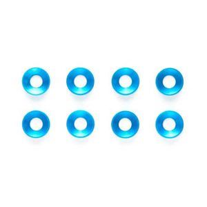 タミヤ OP.1156 3mm アルミ皿ワッシャー（ブルー・8個）【54156】