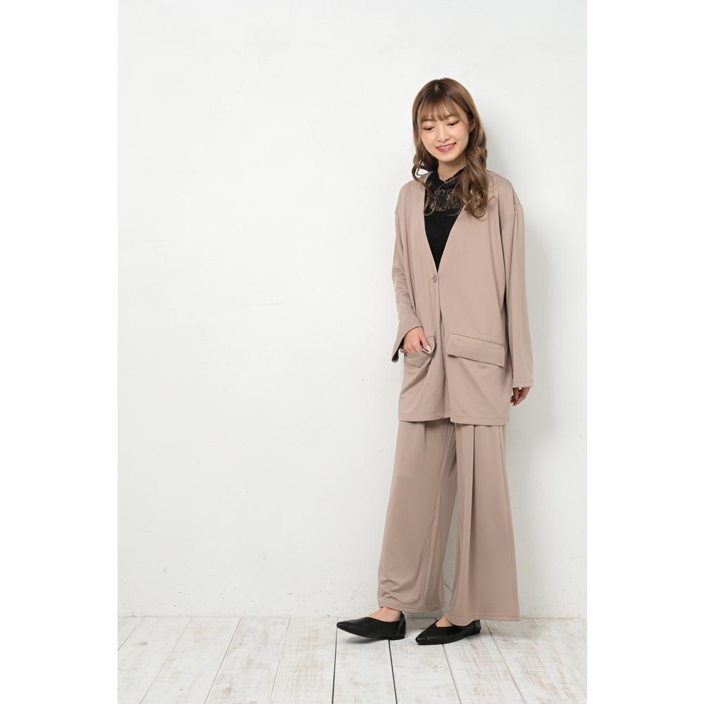 BACKYARD FAMILY(バックヤードファミリー) 高撥水 レディース ノーカラー セットアップ（モカ LL-3Lサイズ） BF023413-1C-2C