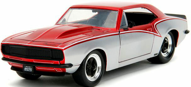 Jada Toys 1/24 1967 シェビー カマロ シルバー/レッドメタリック【JADA34719】 ミニカー