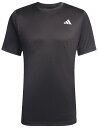 KUE70-JF8502-J/L アディダス メンズ クラブテニス クライマクール 半袖Tシャツ(ブラック・サイズ:J/L) adidas