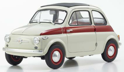 京商 1/18 フィアット ヌォーヴァ 500 スポーツ(ライトグレー/レッドライン)【KS08966SLG】 ミニカー