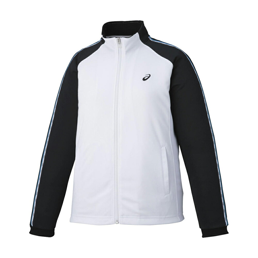 アシックス レディース ドライトレーニングジャケット（ホワイト×ブラック・サイズ：L） 2032C703-101-L asics