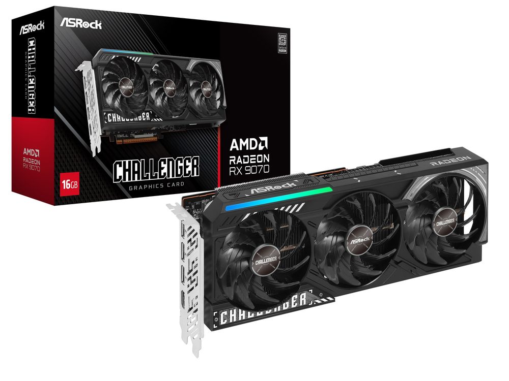 ASRock｜アスロック ASRock Radeon RX 9070 Challenger 16G グラフィックボード（ブラック） RX9070CL16G