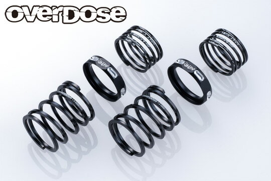 OVERDOSE 4Edge ツインスプリング 1.2-2055 (線径 1.2、5.5巻、自由長20mm、HSP付/2pcs/ブラック)【OD4010】 ラジコンパーツ