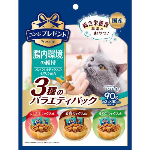 コンボ プレゼント キャット おやつ 腸内環境の維持 3種のバラエティパック 90g(約3g×30袋) 日本ペット..