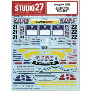 スタジオ27 1/24 SLS AMG“ROWE” 21/22 Nur24 2012（フジミ対応）オリジナルデカール【DC934】 デカール