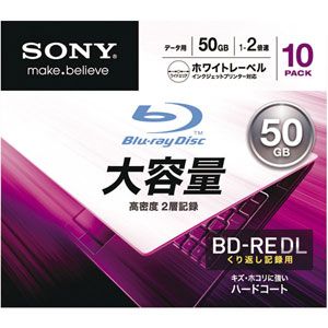 10BNE2DCPS2 ソニー データ用 2倍速対応BD-RE DL 10枚パック　50GB ホワイトプリンタブル SONY