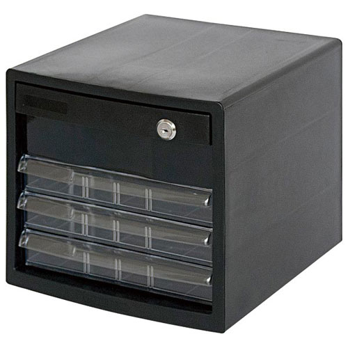 【返品種別A】□「返品種別」について詳しくはこちら□2011年07月 発売別売仕切り板対応引出しタイプ。簡易ロック機能付！　◆簡易ロック機能付！　◆仕切り板対応の引出しで細かいアイテムの整理、収納に便利◆A4フラットファイルも収納可能◆分類に便利なタイトルシール付き◆底面に本体すべり止め付き■　仕様　■サイズ：幅278×奥行350×高さ258mm 引出し内寸：・カギ付き引出し：幅238×奥行312×高さ81mm・浅引出し：幅233×奥行307×高さ38mm 質量：2.2kg 材質：本体/再生PP、引出し/PS 付属品：タイトルシール[A4ESK4B]OAサプライ/OA機器＞オフィス事務用品・文房具＞バインダー・ファイリング用品＞レターケース型収納