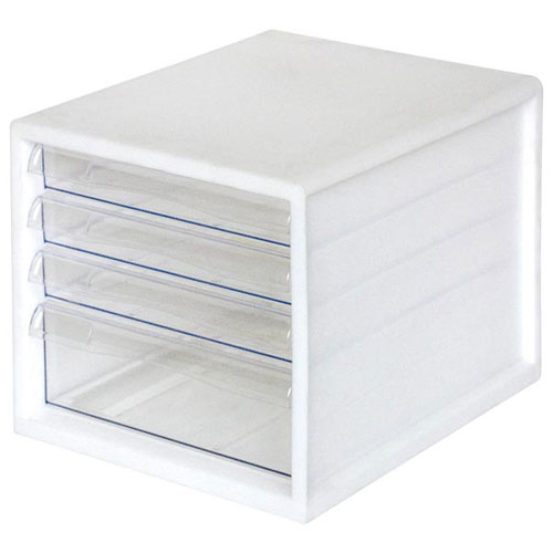 ナカバヤシ レターケース4段 A4サイズ（ホワイト） A4E-04W