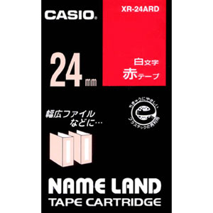 Casio （Nameland） - カシオ テープカートリッジ スタンダードテープ（24　幅/赤テープ/白文字） CASIO NAME LAND（ネームランド） XR-24ARD