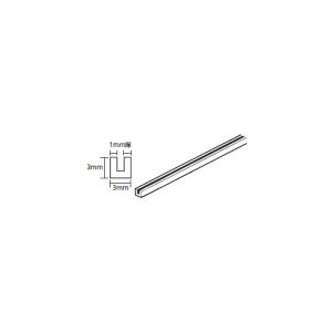 タミヤ 透明プラ材3mm コの字形棒（5本入り）【70207】 楽しい工作