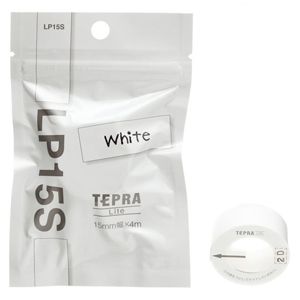 キングジム 「テプラ」Lite、「こはる」専用 テープカートリッジ　ホワイト/黒文字 15mm LP15S