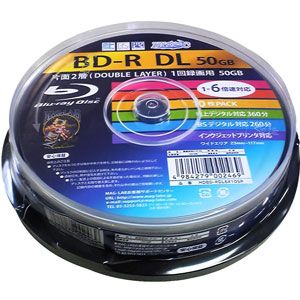 HDBD-RDL6X10SP HIDISC 6倍速対応BD-R DL 10枚パック 50GB ホワイトプリンタブル ハイディスク