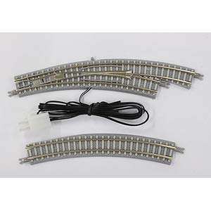 N Gauge - ［鉄道模型］六半 (Z) R058 PCトラック 電動/手動カーブポイントレール R195/220-30° 右分岐(1本入り)