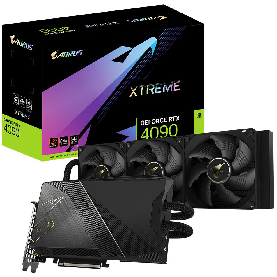 GIGABYTEʥХȡ GIGABYTE AORUS GeForce RTX 4090 XTREME WATERFORCE 24G / PCI-Express 4.0 եåܡ GV-N4090AORUSX W-24GD