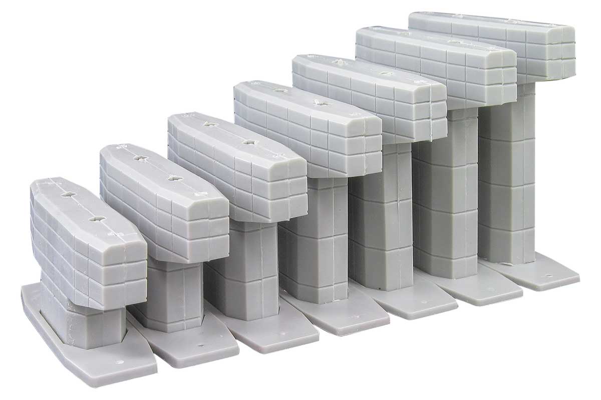 ［鉄道模型］グリーンマックス 【再生産】(Nゲージ) 2195 単線勾配橋脚(7段階の単線勾配橋脚＋単線水平橋脚2本入り)(未塗装キット)