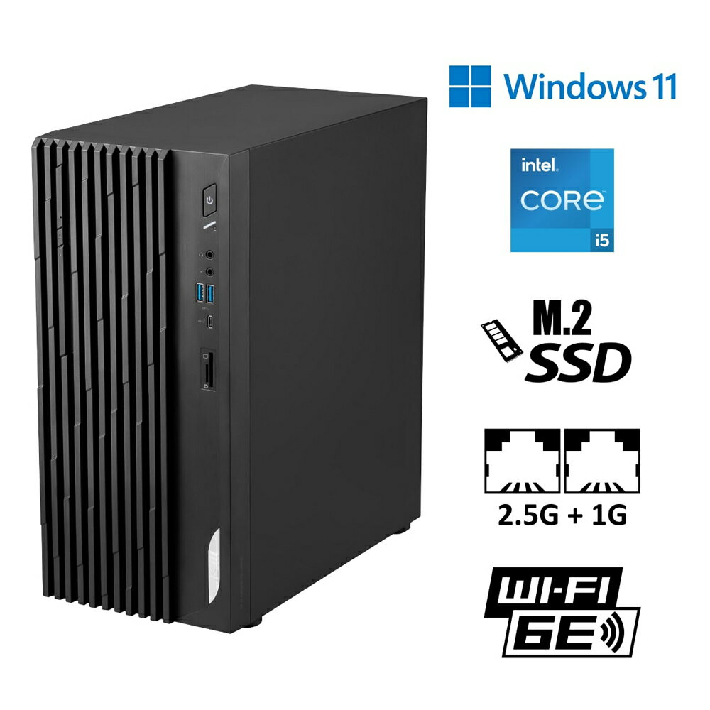 MSI デスクトップパソコン PRO DP180 14-265JP (Core i5-14400/ 16GB/ 512GB SSD/ Intel UHD Graphics ..