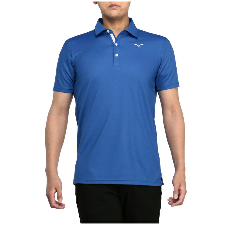 ミズノ メンズ ベーシック半袖共衿シャツ（ブルー・サイズ：2XL） E2MAAA01252XL MIZUNO
