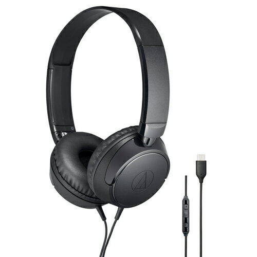 オーディオテクニカ マイク＆コントローラー搭載USB Type-C接続ダイナミック密閉型ヘッドホン(ブラック..
