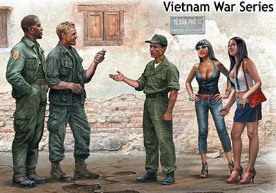 マスターボックス 1/35 米・ベトナム戦争サイゴン・米兵2体+南ベトナム兵+女性2体【MB35185】 未塗装組立フィギュア