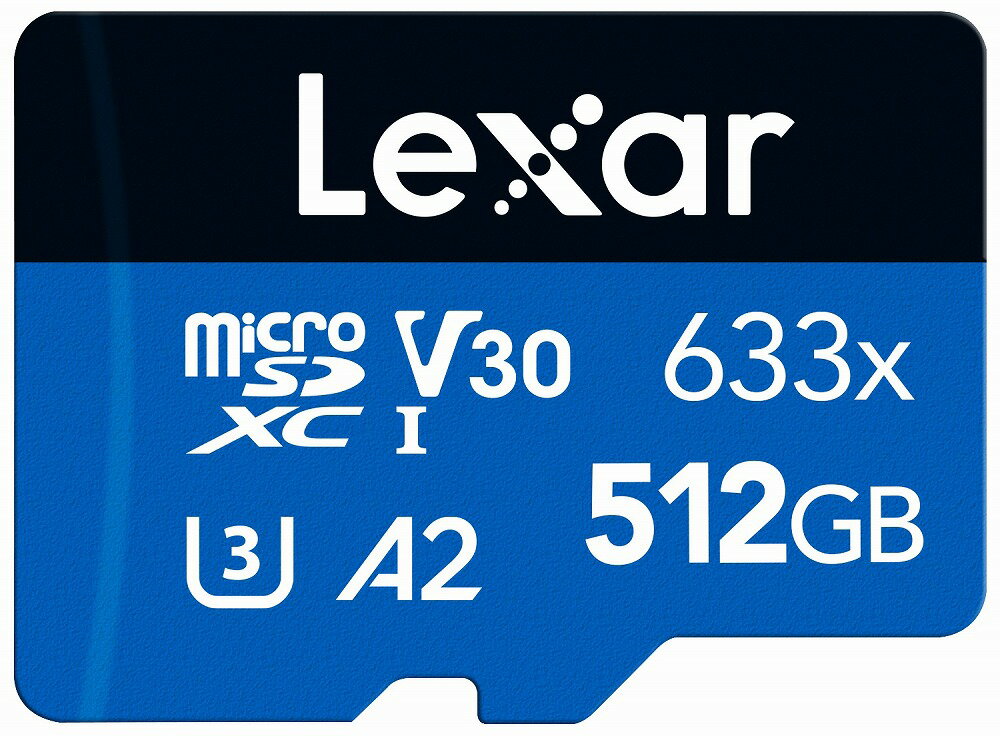 LSDMI512BBJP633A Lexar（レキサー） microSDXCカード 512GB 633x UHS-I U3 V30 A2 High-Performance 633x