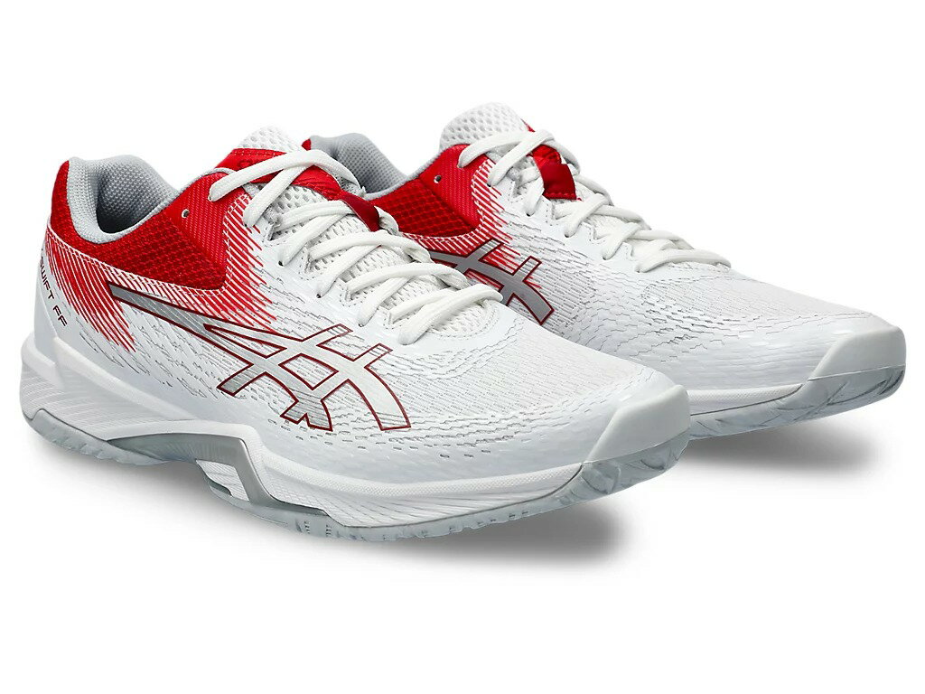 1053A066-101-26.0 アシックス ユニセックス バレーボール シューズ V-SWIFT FF 4(White/Classic Red・サイズ：26.0cm) asics