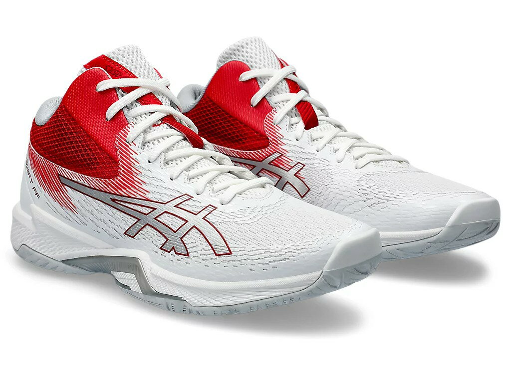 1053A064-101-22.5 アシックス ユニセックス バレーボール シューズ V-SWIFT FF MT 4(White/Classic Red・サイズ：22.5cm) asics