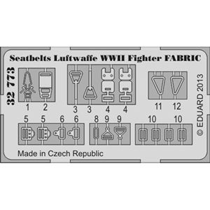 エデュアルド 1/32 WW.II ドイツ空軍布製シートベルト【EDU32773】 ディテールアップパーツ