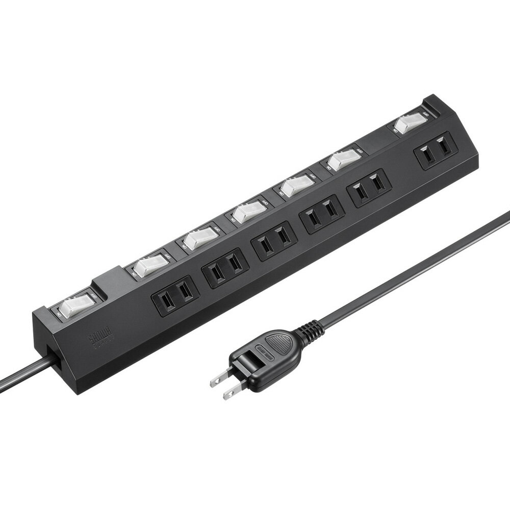 サンワサプライ 節電タップ（2P・6個口・1m・ブラック） TAP-S30-1BK [TAPS301BK]