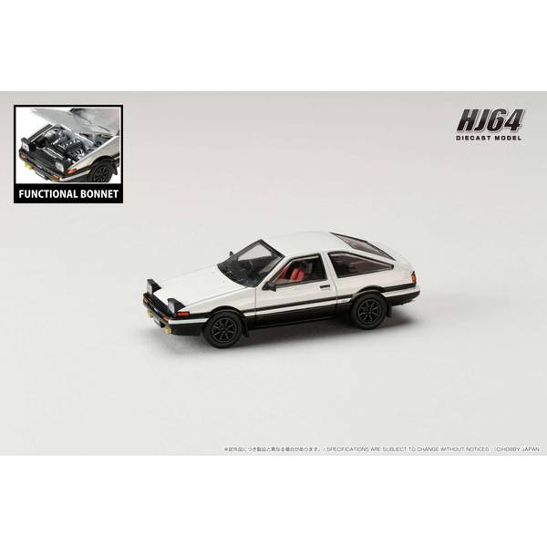 ホビージャパン 1/64 トヨタ スプリンター トレノ GT APEX (AE86) JDM Style ホワイト/ブラック【HJ641052AWB】 ミニカー