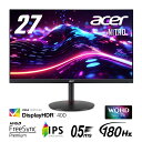 AceriGCT[j 27^ Q[~OtfBXvCiWQHD/180Hz/IPS//0.5ms(GTGMin.)/DisplayPort/HDMI/FreeSync Premium/Xs[J[/tbJ[X/u[CgV[hvj NITRO XV2 XV272UV3bmiiprx