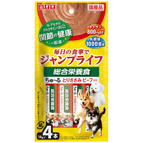 ジャンプライフ ちゅ～る とりささみ ビーフ入り 14×4本 いなばペットフード JLチユ-ルササミビ-フイリ14G*4