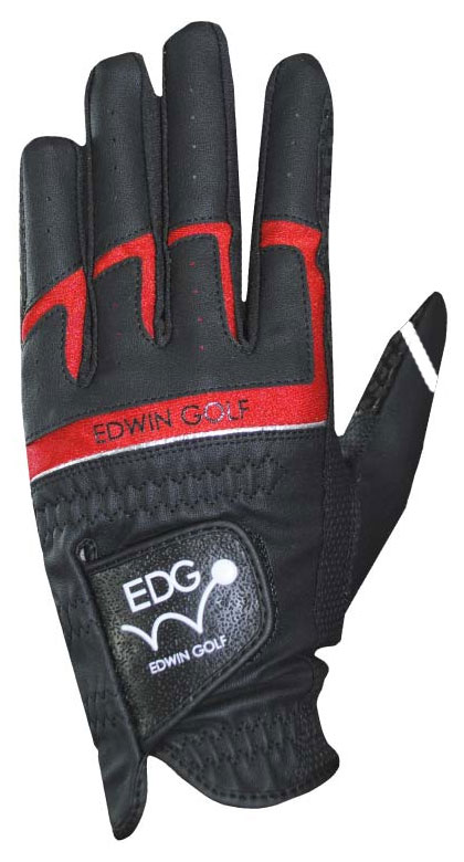 EDWIN GOLF メンズ 非公認ゴルフグローブ 左手用(ブラック・サイズ：L/25〜26cm) EDGL-3660-BK-L