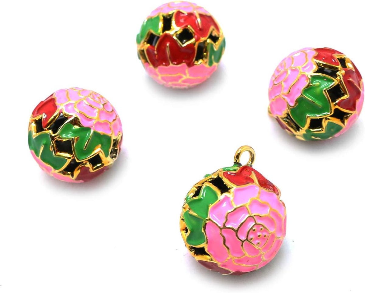 鈴梅 花鈴(ピンク×緑) 牡丹鈴 F6-76-10